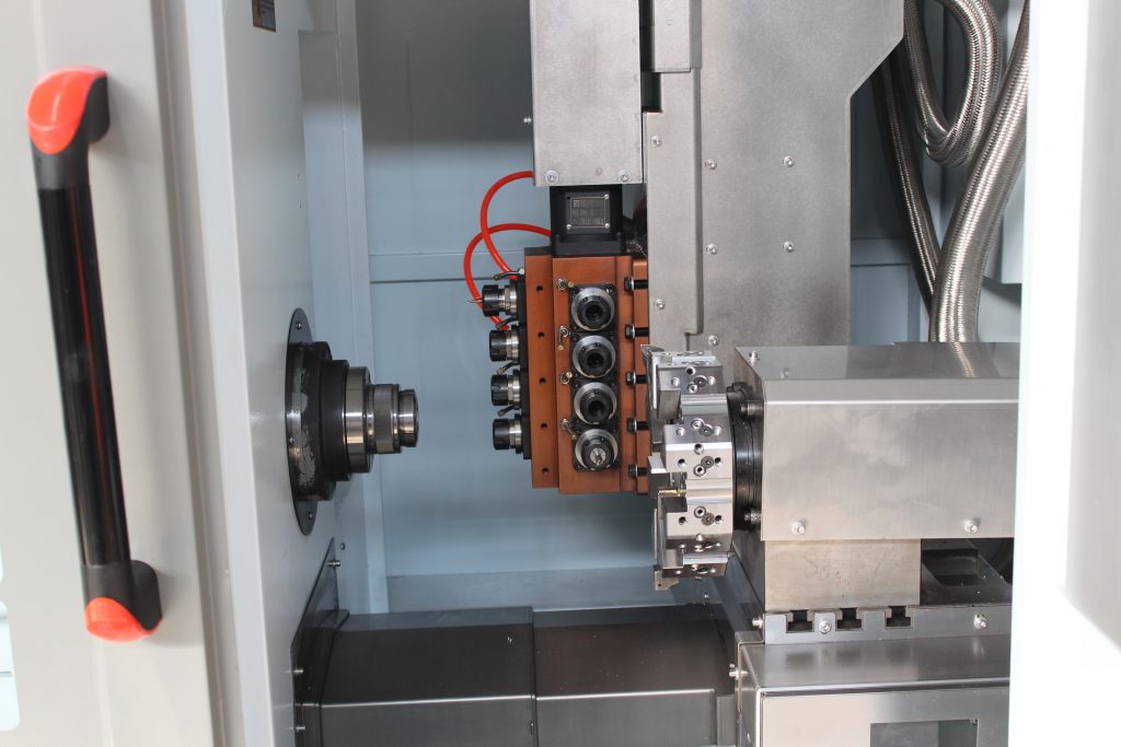 cnc lathe machine with live turret and live tools