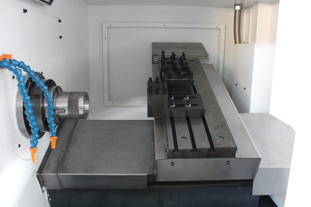 small size slant bed cnc lathe machine with gang type tools